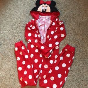 New Minnie Mouse Adult Onesie w/ Character Hood